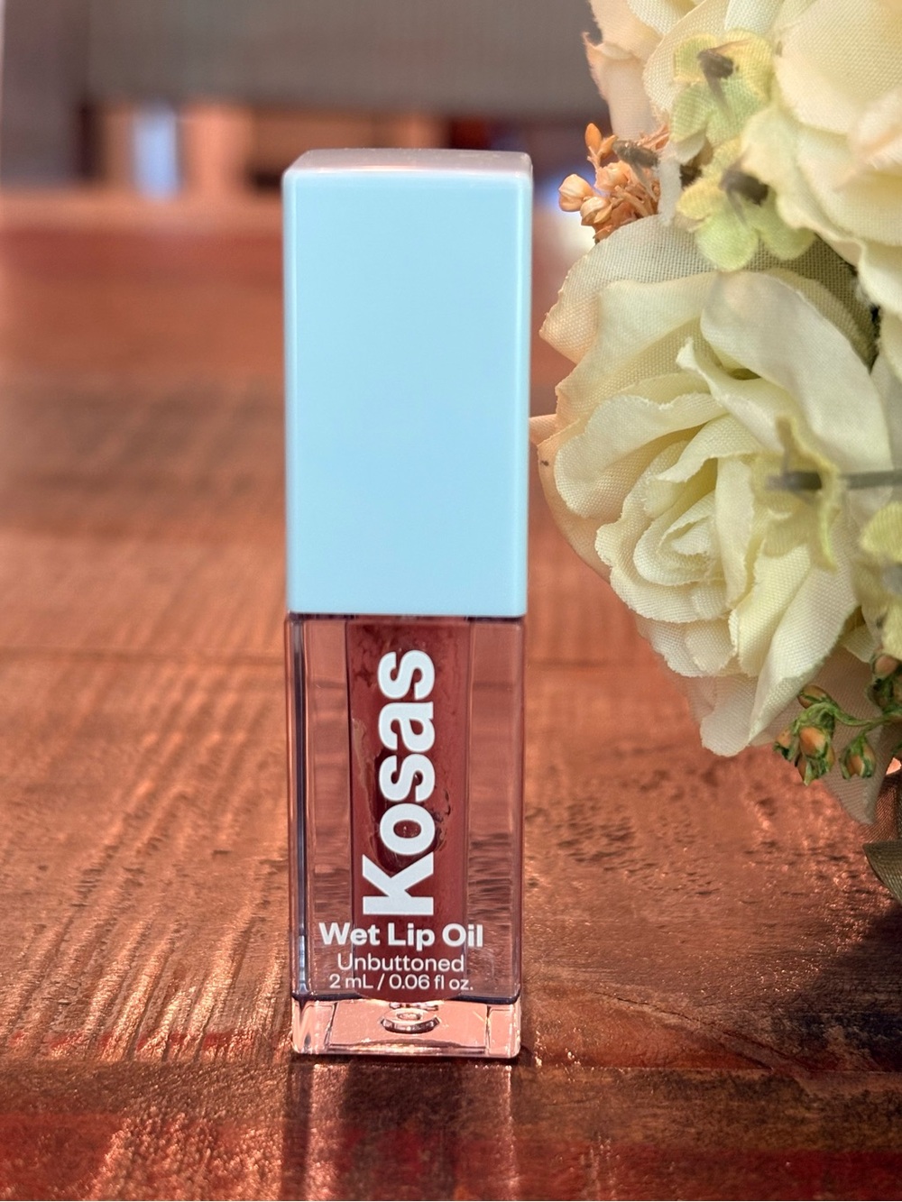 NEW Kosas WET LIP OIL Mini in UNBUTTONED {Soft Warm Blush}